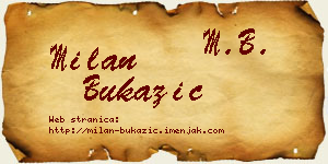 Milan Bukazić vizit kartica